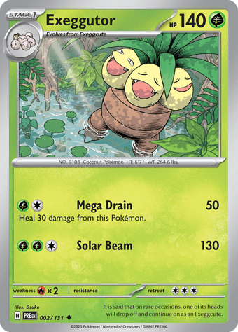 Exeggutor Prismatic Evolutions Pokemon Card