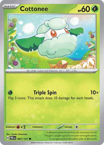 Cottonee Prismatic Evolutions Pokemon Card