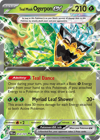 Teal Mask Ogerpon EX Prismatic Evolutions Pokemon Card