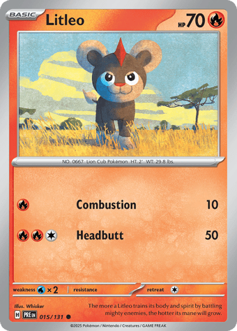 Litleo Prismatic Evolutions Pokemon Card