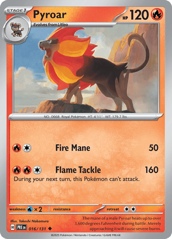 Pyroar Prismatic Evolutions Pokemon Card