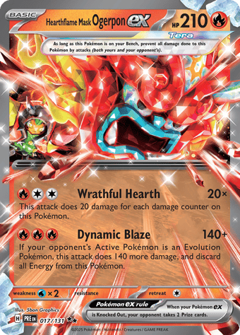 Hearthflame Mask Ogerpon EX Prismatic Evolutions Pokemon Card