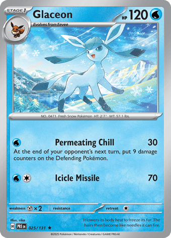 Glaceon Prismatic Evolutions Pokemon Card