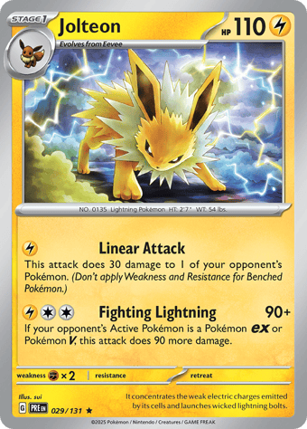 Jolteon Prismatic Evolutions Pokemon Card