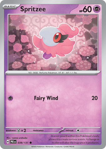 Spritzee Prismatic Evolutions Pokemon Card