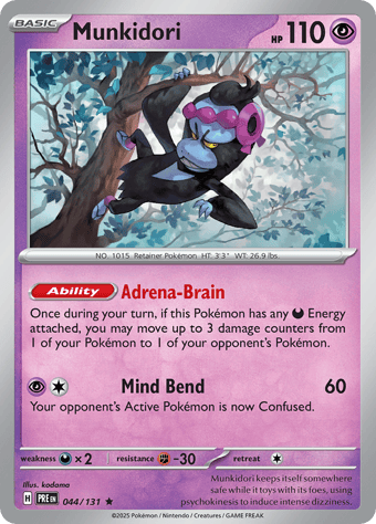 Munkidori Prismatic Evolutions Pokemon Card Munkidori Prismatic Evolutions Pokemon Card