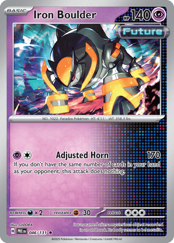 Iron Boulder Prismatic Evolutions Pokemon Card