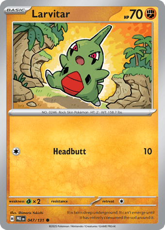 Larvitar Prismatic Evolutions Pokemon Card Larvitar Prismatic Evolutions Pokemon Card