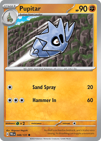 Pupitar Prismatic Evolutions Pokemon Card