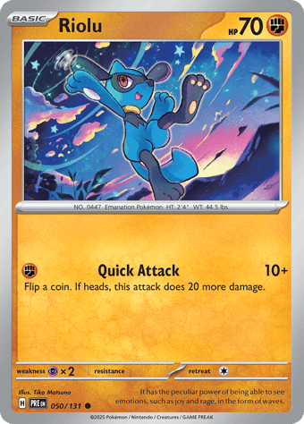 Riolu Prismatic Evolutions Pokemon Card Riolu Prismatic Evolutions Pokemon Card