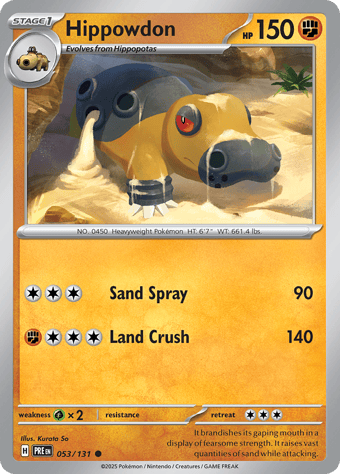 Hippowdon Prismatic Evolutions Pokemon Card