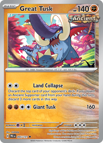 Great Tusk Prismatic Evolutions Pokemon Card
