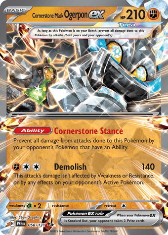 Cornerstone Mask Ogerpon EX Prismatic Evolutions Pokemon Card
