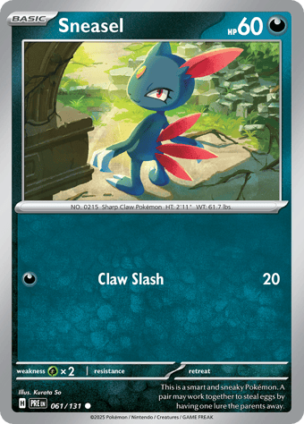 Sneasel Prismatic Evolutions Pokemon Card Sneasel Prismatic Evolutions Pokemon Card