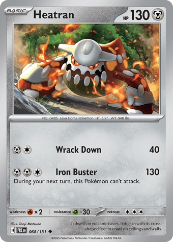Heatran Prismatic Evolutions Pokemon Card