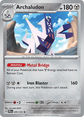 Archaludon Prismatic Evolutions Pokemon Card Archaludon Prismatic Evolutions Pokemon Card