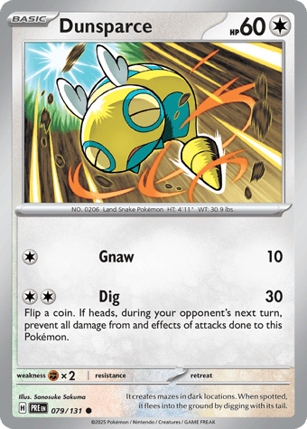 Dunsparce Prismatic Evolutions Pokemon Card