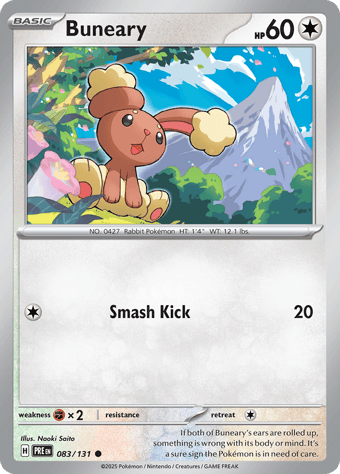 Buneary Prismatic Evolutions Pokemon Card