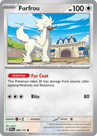 Furfrou Prismatic Evolutions Pokemon Card Furfrou Prismatic Evolutions Pokemon Card