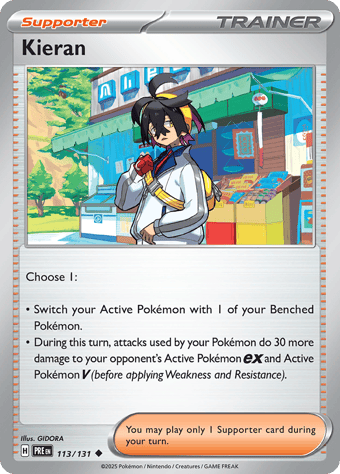 Kieran Prismatic Evolutions Pokemon Card