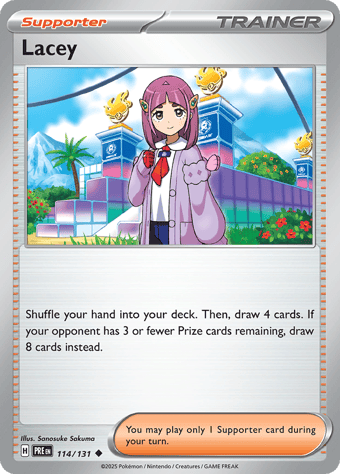 Lacey Prismatic Evolutions Pokemon Card
