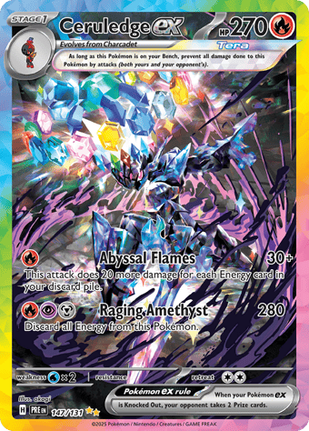 Ceruledge EX Prismatic Evolutions Pokemon Card