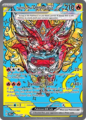 Hearthflame Mask Ogerpon EX Prismatic Evolutions Pokemon Card