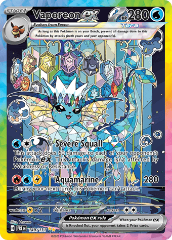 Vaporeon EX Prismatic Evolutions Pokemon Card