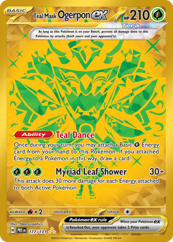 Teal Mask Ogerpon EX Prismatic Evolutions Pokemon Card