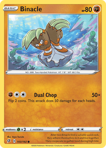 Binacle Rebel Clash Pokemon Card