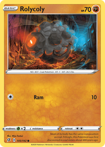 Rolycoly Rebel Clash Pokemon Card