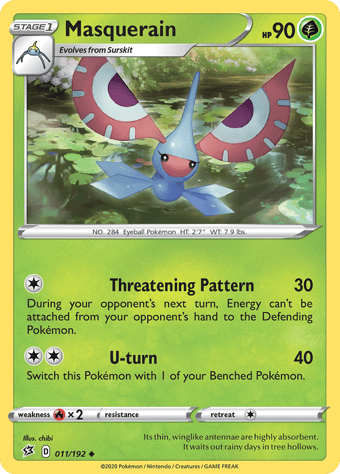 Masquerain Rebel Clash Pokemon Card