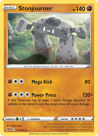 Stonjourner Rebel Clash Pokemon Card