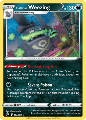 Galarian Weezing Rebel Clash Pokemon Card