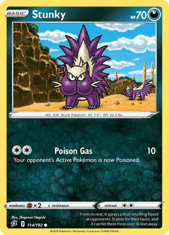 Stunky Rebel Clash Pokemon Card