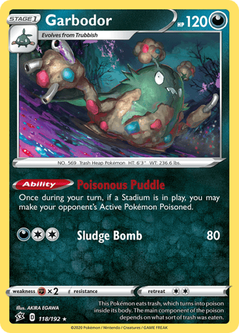 Garbodor Rebel Clash Pokemon Card