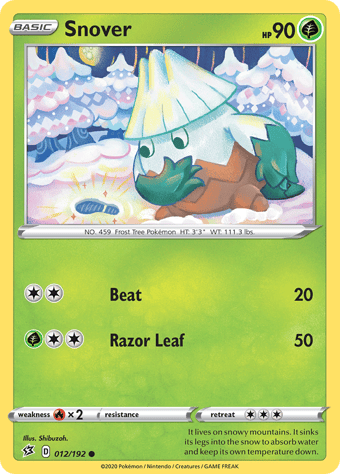 Snover Rebel Clash Pokemon Card
