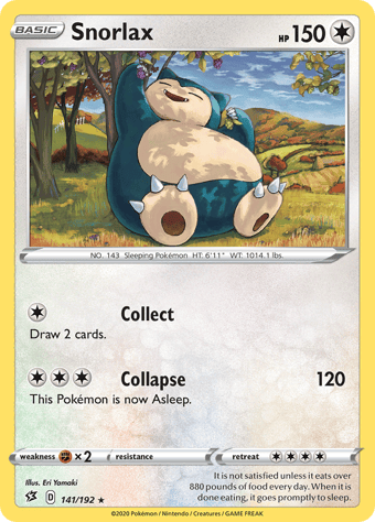 Snorlax Rebel Clash Pokemon Card