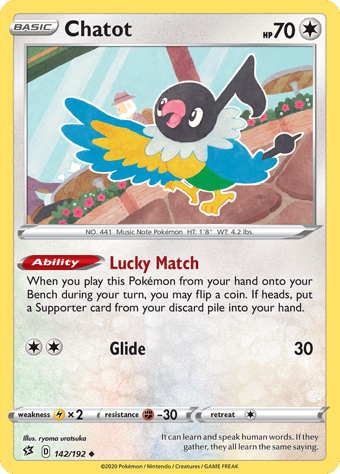 Chatot Rebel Clash Pokemon Card