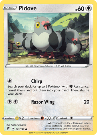 Pidove Rebel Clash Pokemon Card