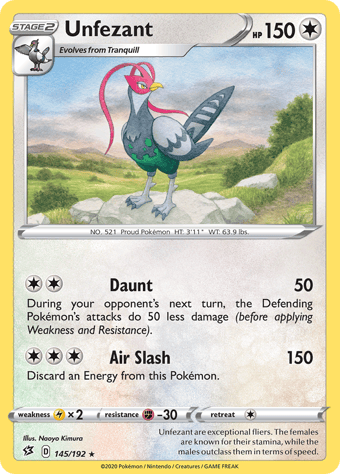 Unfezant Rebel Clash Pokemon Card
