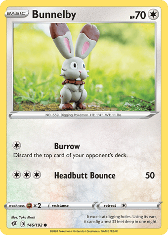 Bunnelby Rebel Clash Pokemon Card