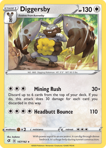 Diggersby Rebel Clash Pokemon Card