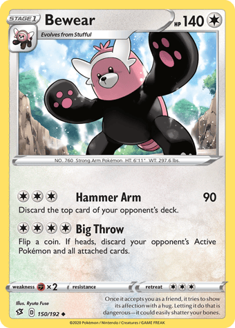 Bewear Rebel Clash Pokemon Card