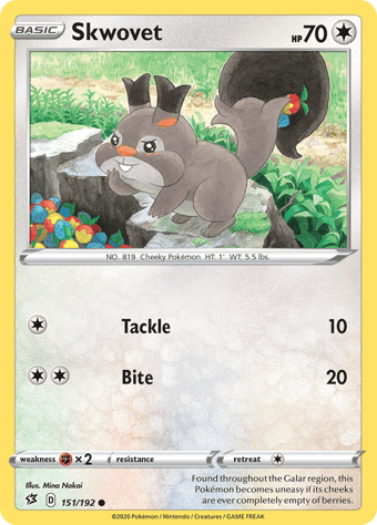 Skwovet Rebel Clash Pokemon Card