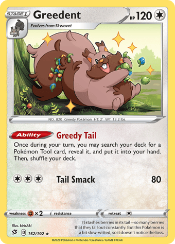 Greedent Rebel Clash Pokemon Card