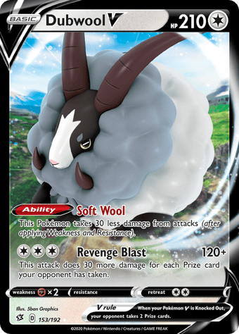 Dubwool V Rebel Clash Pokemon Card