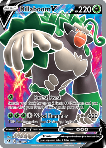 Rillaboom V Rebel Clash Pokemon Card