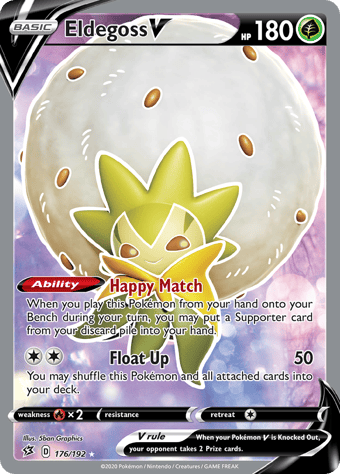 Eldegoss V Rebel Clash Pokemon Card