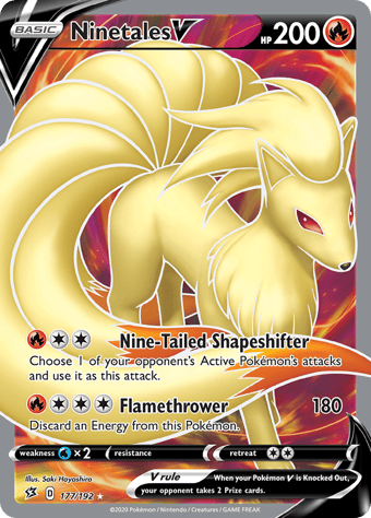 Ninetales V Rebel Clash Pokemon Card